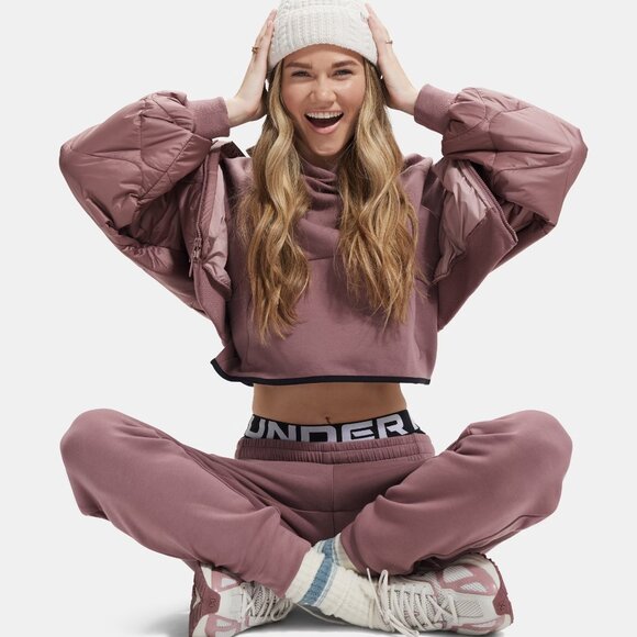 NEW UNDER ARMOUR Heritage Bomber Jacket in maroon for women 1225 4t2 - Picture 1 of 10